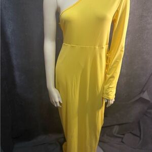 Yellow One-Shoulder Dress